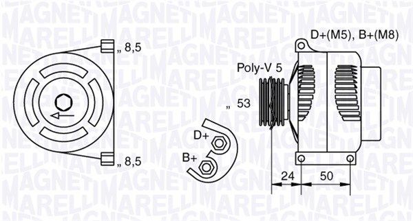 MAGNETI MARELLI Генератор 063377010010